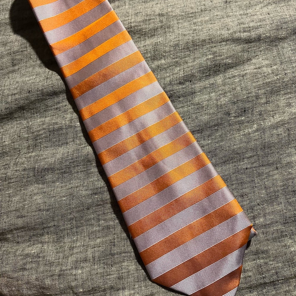 Striped Orange and Blue Men's Tie